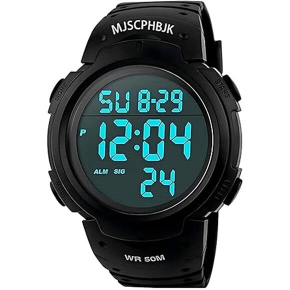 Mens Digital Sports Watch, Waterproof LED Screen Large Face Military Watches - Picture 7 of 7